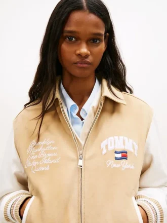 Tommy Jeans -mokkanahkainen college-takki
