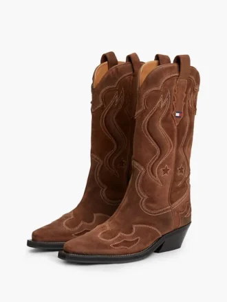 Tommy Jeans -mokkanahkaiset cowboy-saappaat Tommy Jeans -mokkanahkaiset cowboy-saappaat