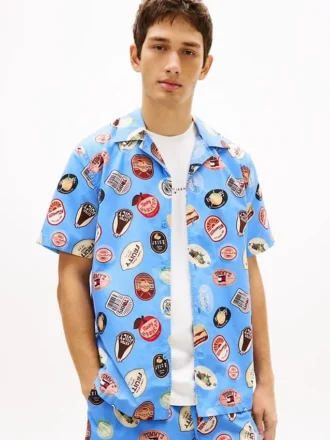 Tommy Jeans -painettu popliini-camp-paita