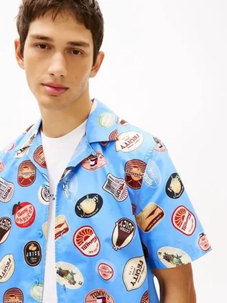 Tommy Jeans -painettu popliini-camp-paita
