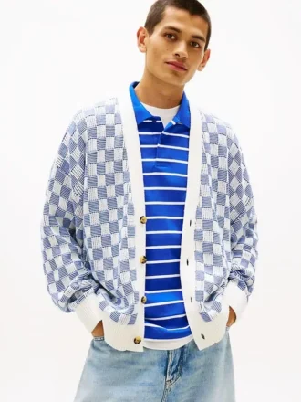 Tommy Jeans Relaxed Fit Check -neuletakki