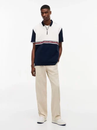 Tommy Jeans Relaxed Quarter-Zip Polo Tommy Jeans Relaxed Quarter-Zip Polo