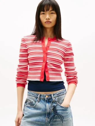 Tommy Jeans Slim Fit -raidallinen neuletakki