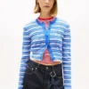 Tommy Jeans Slim Fit -raidallinen neuletakki Tommy Jeans Slim Fit -raidallinen neuletakki