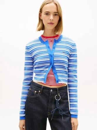 Tommy Jeans Slim Fit -raidallinen neuletakki