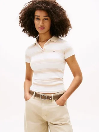 Tommy Jeans Slim Fit Rib-Knit Polo