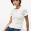 Tommy Jeans Slim Fit Shirred T-paita Tommy Jeans Slim Fit Shirred T-paita