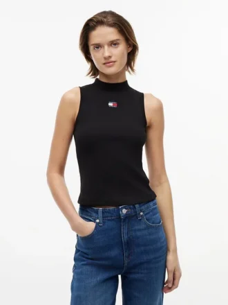 Tommy Jeans Slim Fit -tankkitoppi, korkea kaulus