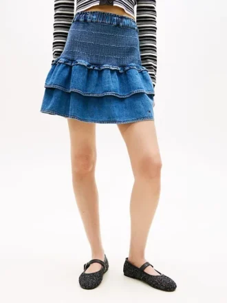Tommy Jeansin kerroksellinen chambray-minihame