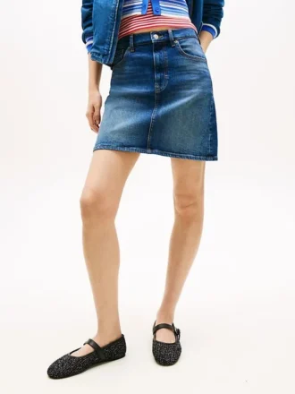 Tommy Jeansin korkeavyötäröinen denim-minihame
