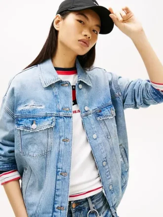 Tommy Jeansin kulunut denimtakki Tommy Jeansin kulunut denimtakki