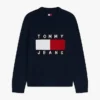 Tommy Jeansin lippulogolla varustettu pyöreäkaulainen villapaita Tommy Jeansin lippulogolla varustettu pyöreäkaulainen villapaita