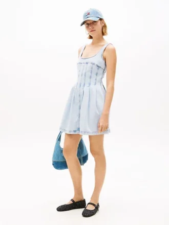 Tommy Jeansin pliseerattu denim-minimekko