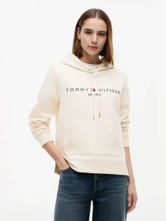 Tommy-logolla varustettu fleecehuppari