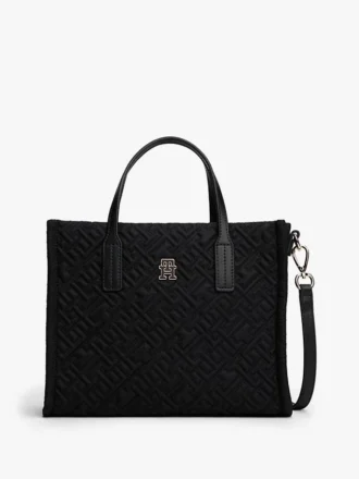 Topstitch Monogram Nylon Mini Tote Bag