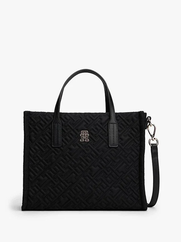 Topstitch Monogram Nylon Mini Tote Bag Topstitch Monogram Nylon Mini Tote Bag