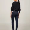 Tummanpesuinen, keskikorkea vyötäröinen skinny-farku