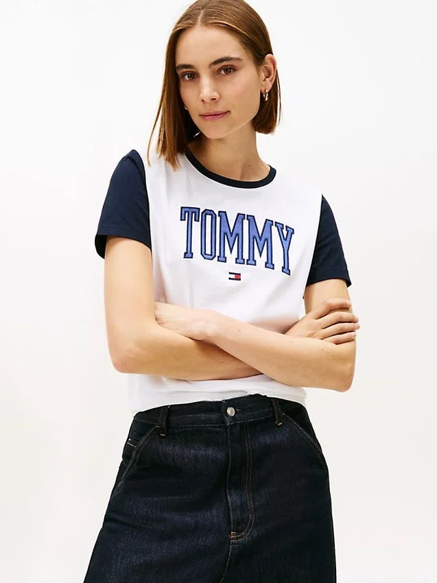 Varsity Tommy Logo Ringer T-paita Varsity Tommy Logo Ringer T-paita