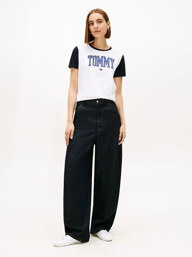 Varsity Tommy Logo Ringer T-paita Varsity Tommy Logo Ringer T-paita
