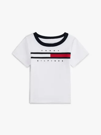Vauvojen Flag Stripe Logo Ringer T-paita