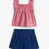 Vauvojen ruudullinen toppi- ja Shortsisetti Vauvojen ruudullinen toppi- ja Shortsisetti