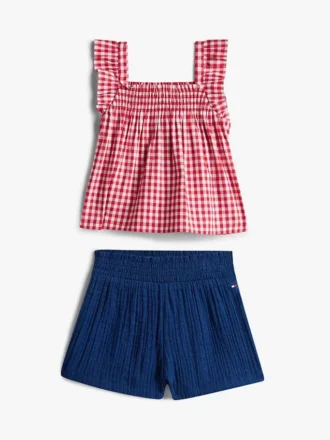 Vauvojen ruudullinen toppi- ja Shortsisetti