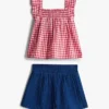 Vauvojen ruudullinen toppi- ja Shortsisetti Vauvojen ruudullinen toppi- ja Shortsisetti