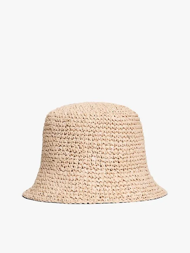 Virkattu raffia-bucket-hatu Virkattu raffia-bucket-hatu