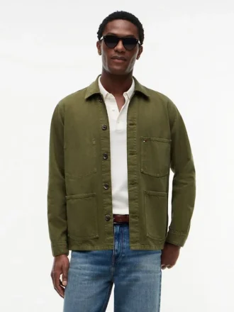 Värjätty denim-työvaatetakki Värjätty denim-työvaatetakki