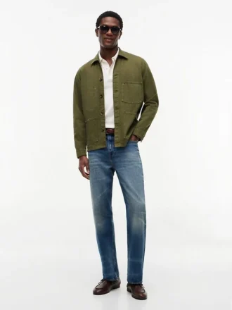 Värjätty denim-työvaatetakki Värjätty denim-työvaatetakki