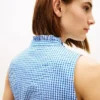 Vyötäröinen gingham-seersucker-midimekko Vyötäröinen gingham-seersucker-midimekko