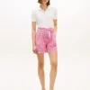 Vyötäröiset gingham-seersucker-shortsit Vyötäröiset gingham-seersucker-shortsit