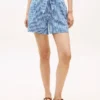 Vyötäröiset gingham-seersucker-shortsit Vyötäröiset gingham-seersucker-shortsit