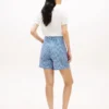 Vyötäröiset gingham-seersucker-shortsit Vyötäröiset gingham-seersucker-shortsit