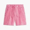Vyötäröiset gingham-seersucker-shortsit Vyötäröiset gingham-seersucker-shortsit