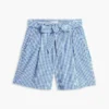 Vyötäröiset gingham-seersucker-shortsit Vyötäröiset gingham-seersucker-shortsit