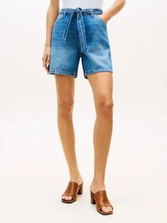 Vyötäröiset korkeavyötäröiset denimshortsit