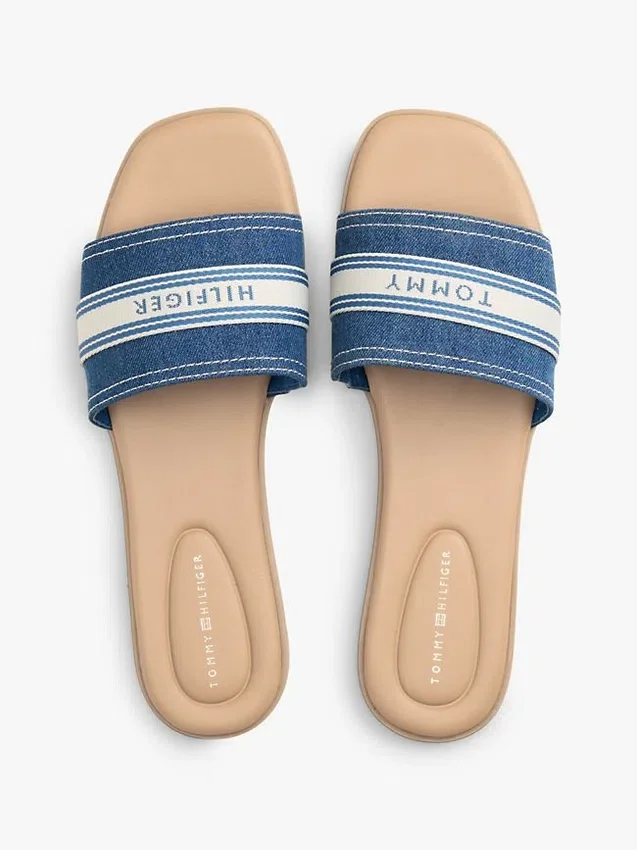 Webbing Logo Denim Slide -sandaalit Webbing Logo Denim Slide -sandaalit